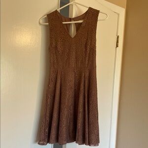 Altar'd State Brown Fit and Flare Mini Dress